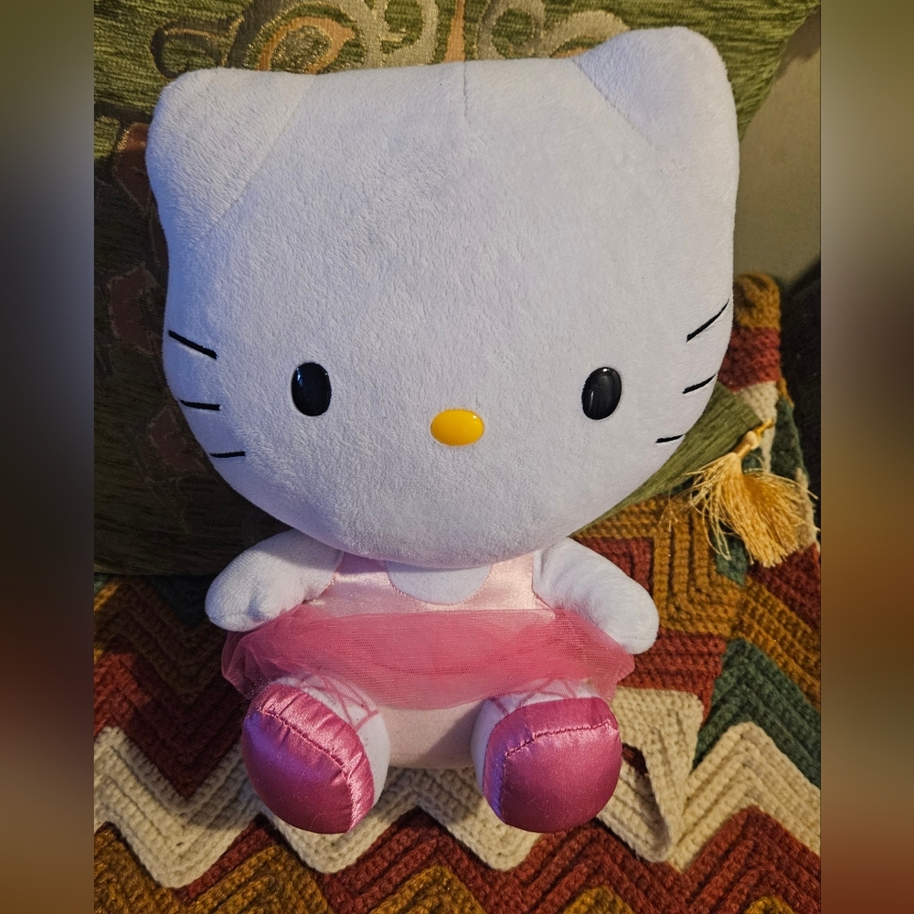 TY Beanie Baby Sanrio Hello Kitty 11" Ballerina Tutu Plush Pink 11 inches